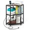Corner Printer Stand with Power Outlet 3 Tier Adjustable Storage Shelf USB USB C Home Office Desk